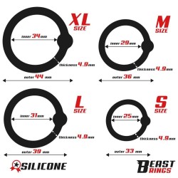 Set of 4 Penis Rings Silicone S, M, L and XL