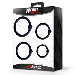 Set of 4 Penis Rings Silicone S, M, L and XL