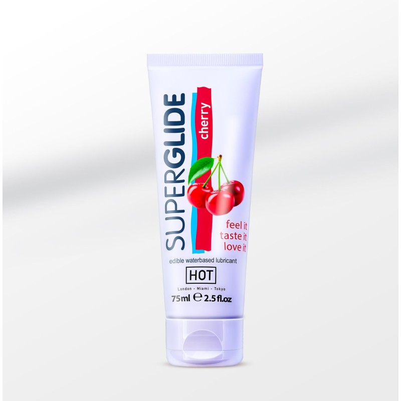 Hot Superglide edible lubricant waterbased - Cherry 75ml