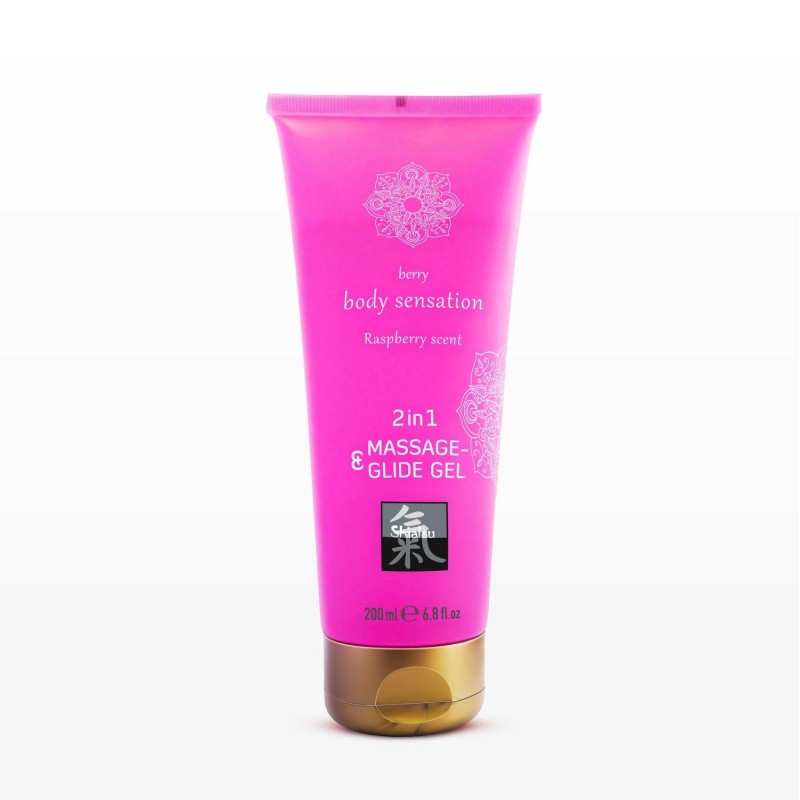 Shiatsu Massage & Glide Gel 2 in 1 - Raspberry scent 200ml