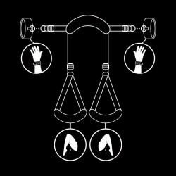 FETISH SUBMISSIVE - OPEN LEGS POSITION WITH NOPRENE LINING HANDCUFFS