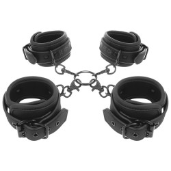 FETISH SUBMISSIVE - SET OF HAND AND ANKLE HANDCUFFS WITH NOPRENE LINING