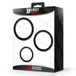 Set of 3 Penis Rings Silicone S, M and L