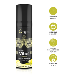 Orgie Dual Vibe! Lemon Gin And Tonic Kissable Arousal Intimate Gel