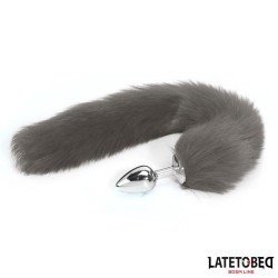 Anal plug with tail Gray 40 cm