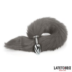 Anal plug with tail Gray 40 cm