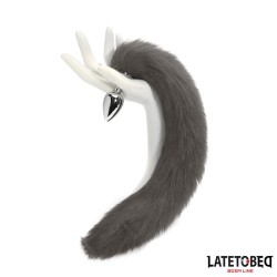Anal plug with tail Gray 40 cm