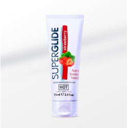 Hot Superglide edible lubricant waterbased - Strawberry 75ml