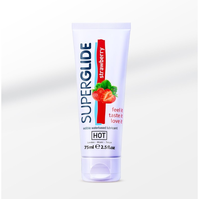 Hot Superglide edible lubricant waterbased - Strawberry 75ml