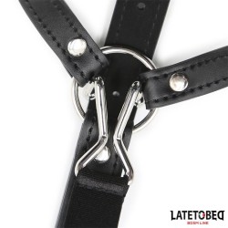 Head Harness with Ball Gag and Nose Hook
