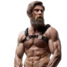 FETISH SUBMISSIVE ATTITUDE - MENS ECO-LEATHER CHEST HARNESS WITH STUDS