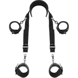 FETISH SUBMISSIVE - MASTER POSITION WITH 4 NOPRENE-LINED HANDCUFFS