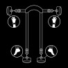 FETISH SUBMISSIVE - MASTER POSITION WITH 4 NOPRENE-LINED HANDCUFFS