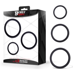 Set of 3 Penis Rings Silicone S, M and L