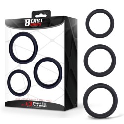 Set of 3 Penis Rings Silicone S, M and L