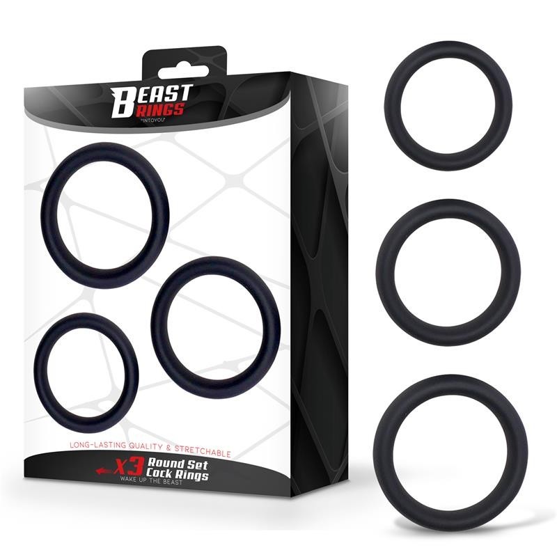 Set of 3 Penis Rings Silicone S, M and L