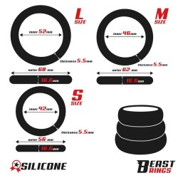 Set of 3 Penis Rings Silicone S, M and L