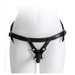 HARNESS WITH BLACK DILDO SIZE S