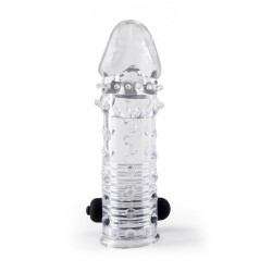 REALISTIC PENIS SHEATH S11 TRANSPARENT 15'5 CM W/ VIBRATION