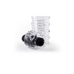 REALISTIC PENIS SHEATH S11 TRANSPARENT 15'5 CM W/ VIBRATION