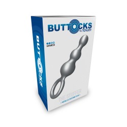 ToyJoy Buttocks The Stuffer 3-Balls Metallic Silicone Plug