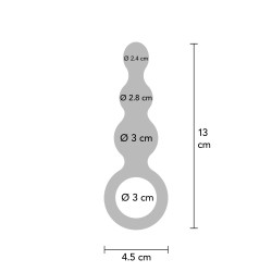 ToyJoy Buttocks The Stuffer 3-Balls Metallic Silicone Plug