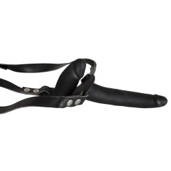 Double Strap On Black Silicone