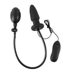 Inflatable vibrating butt plug
