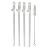 Glass Drinking Straw Willy x 4