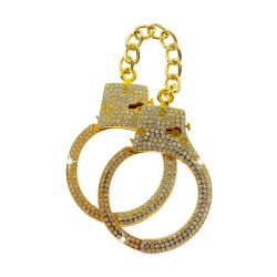 Taboom Bondage in Luxury Diamond Wrist Cuffs Gold