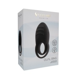 DUAL COCK RING - BLACK