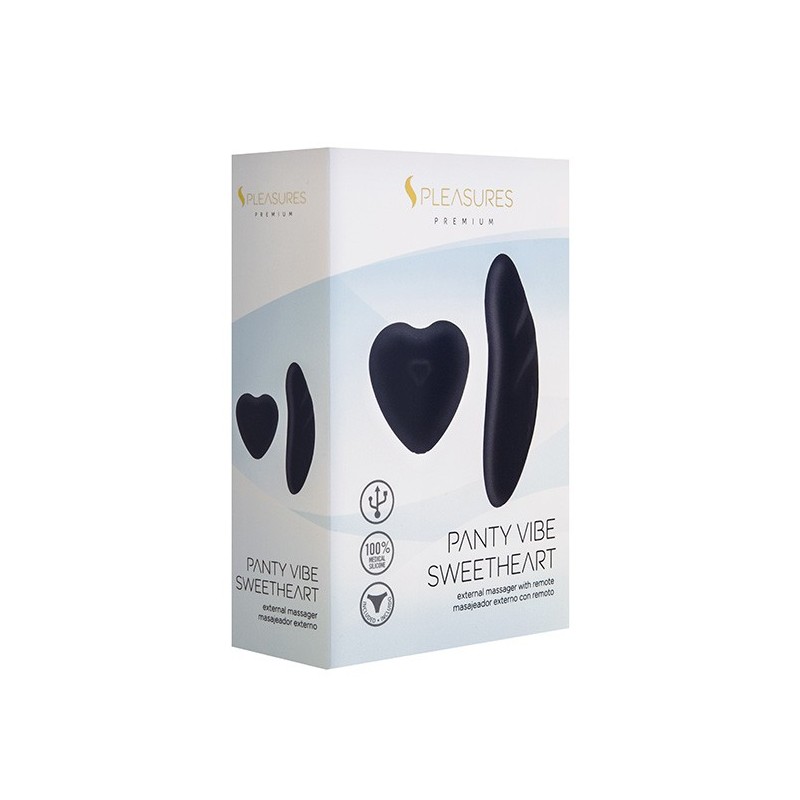 S Pleasures Premium Panty Vibe Sweetheart External Massager Black