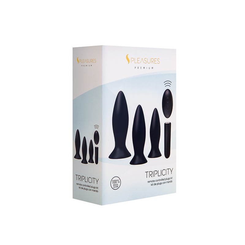S Pleasures Premium Triplicity Plugs Kit Black