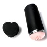 Simple Pleasure masturbator z wibracją wagina cyberskóra ładowany usb  złoty