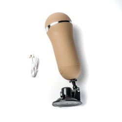 Simple Pleasure masturbator z wibracją wagina  cyberskóra ładowany usb złoty