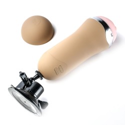 Simple Pleasure masturbator z wibracją wagina  cyberskóra ładowany usb złoty
