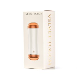Velvet Touch masturbator z wibracją dwustronny wagina anus  cyberskóra ładowany usb biały