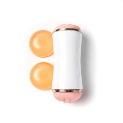Velvet Touch masturbator z wibracją dwustronny wagina anus  cyberskóra ładowany usb biały
