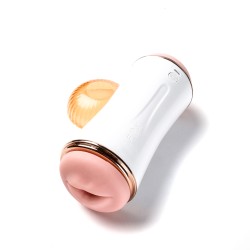 Velvet Touch masturbator z wibracją dwustronny wagina anus  cyberskóra ładowany usb biały