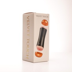 Velvet Touch masturbator z wibracją dwustronny wagina anus  cyberskóra ładowany usb czarny