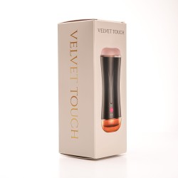 Velvet Touch masturbator z wibracją dwustronny wagina anus  cyberskóra ładowany usb czarny