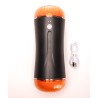 Velvet Touch masturbator z wibracją dwustronny wagina anus  cyberskóra ładowany usb czarny