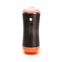 Velvet Touch masturbator z wibracją dwustronny wagina anus  cyberskóra ładowany usb czarny
