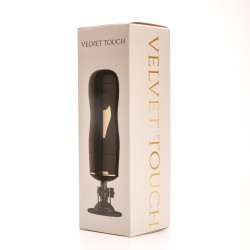 Velvet Touch masturbator z wibracją wagina cyberskóra ładowany usb czarny