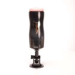 Velvet Touch masturbator z wibracją wagina cyberskóra ładowany usb czarny