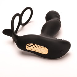 Velvet Touch masażer prostaty z pierścieniami sterowany zdalnie ładowany usb czarny
