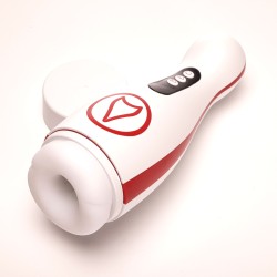 Velvet Touch masturbator z wibracją ssaniem cyberskóra ładowany usb biały