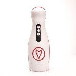 Velvet Touch masturbator z wibracją ssaniem cyberskóra ładowany usb biały