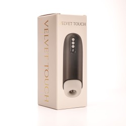 Velvet Touch masturbator z wibracją ssaniem cyberskóra ładowany usb czarny