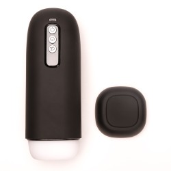 Velvet Touch masturbator z wibracją ssaniem cyberskóra ładowany usb czarny